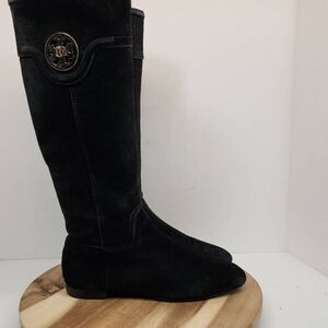 Tory Burch Selma Black suede riding boots Women's Size 8.5